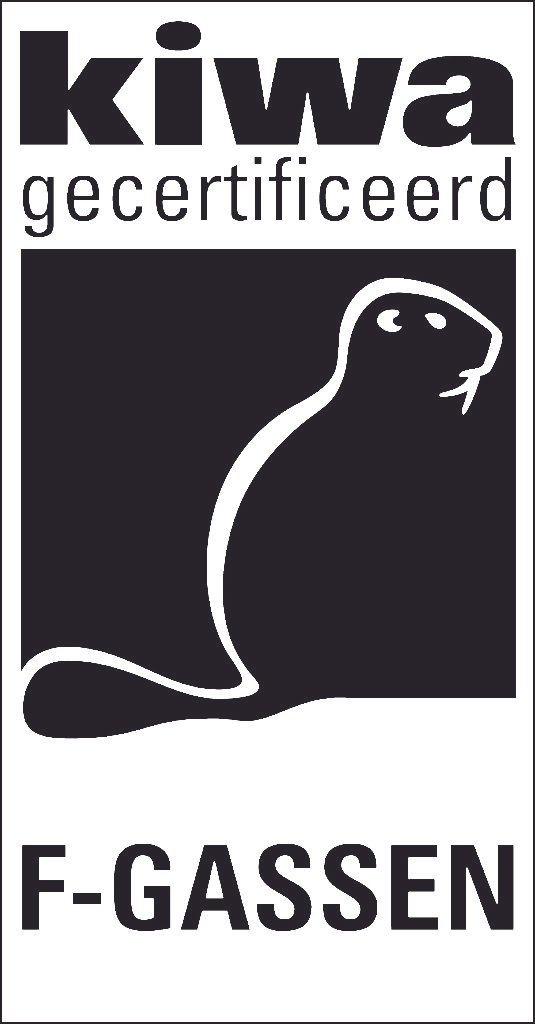 Kiwa F-gassen certificering logo